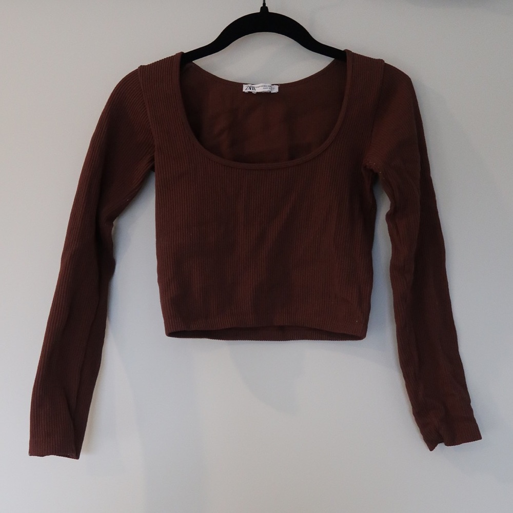 zara ribbed cropped top
